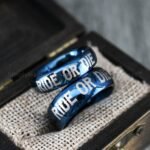Ride or Die Rings, Blue Wedding Bands, Couple Ring Set, Matching Couple Rings