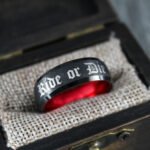 Ride or Die Rings, Black Wedding Bands, Couple Ring Set, Matching Couple Rings - Image 3
