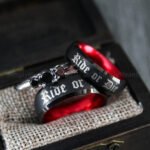 Ride or Die Rings, Black Wedding Bands, Couple Ring Set, Matching Couple Rings