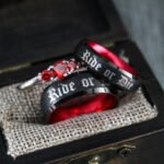 Ride or Die Rings, Black Wedding Bands, Couple Ring Set, Matching Couple Rings