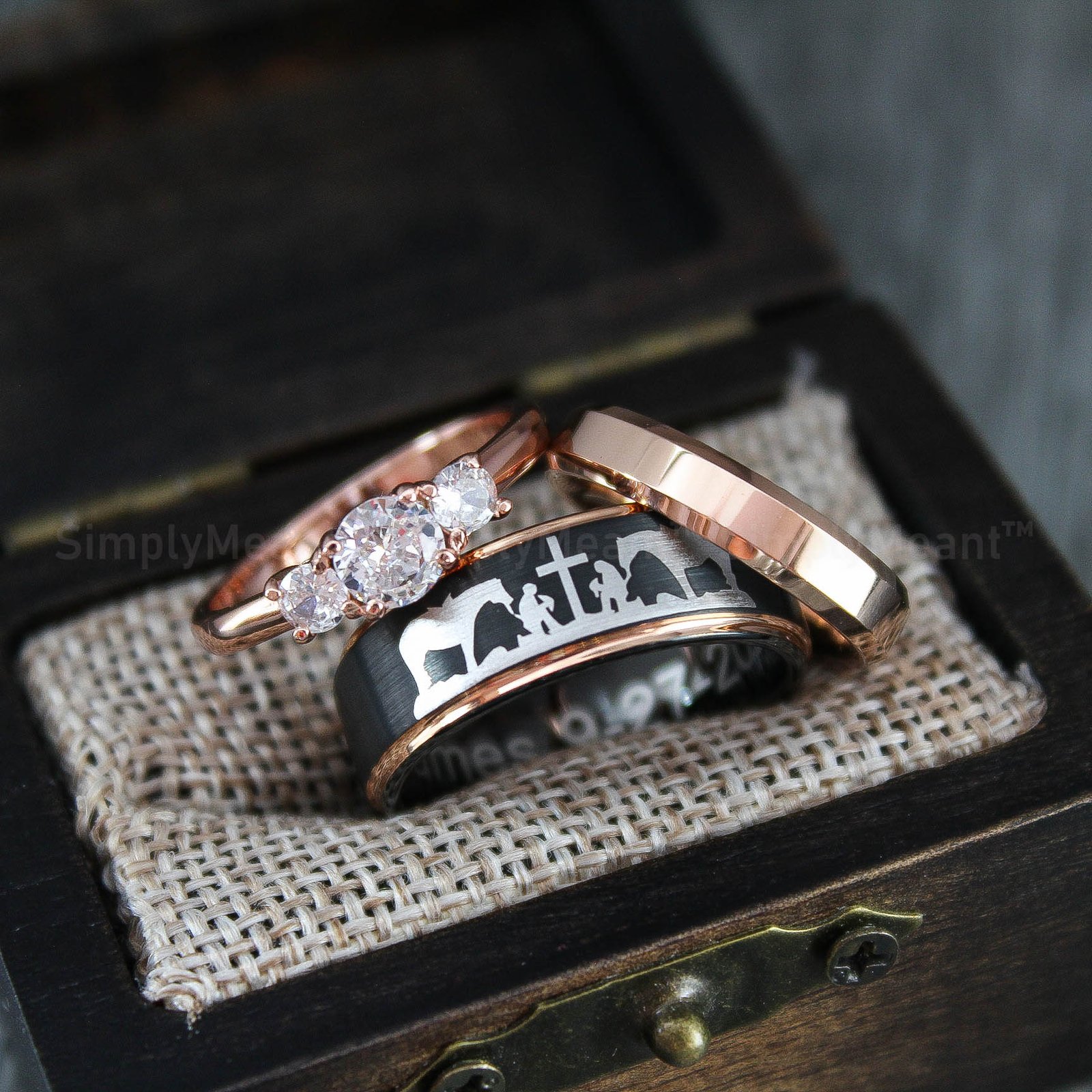 IMG_1518 Praying Cowboys Rings, Couple Wedding Bands, Cowboys Rings - Image 1