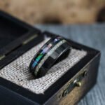 Abalone Shell Rings, Meteorite Rings, Couple Rings, Matching Wedding Rings - Image 5