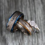 Damascus Steel Rings, Damascus Steel Wedding Bands, Matching Couple Ring Set