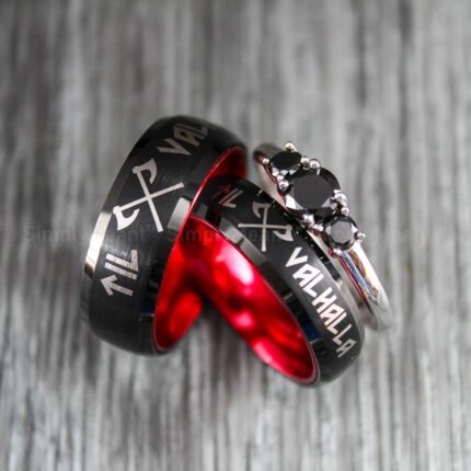 Til Valhalla Rings, Til Valhalla Wedding Bands, Vikings Couple Rings