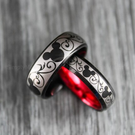Mickey Mouse Rings, Mickey Mouse Wedding Bands, Matching Couple Rings
