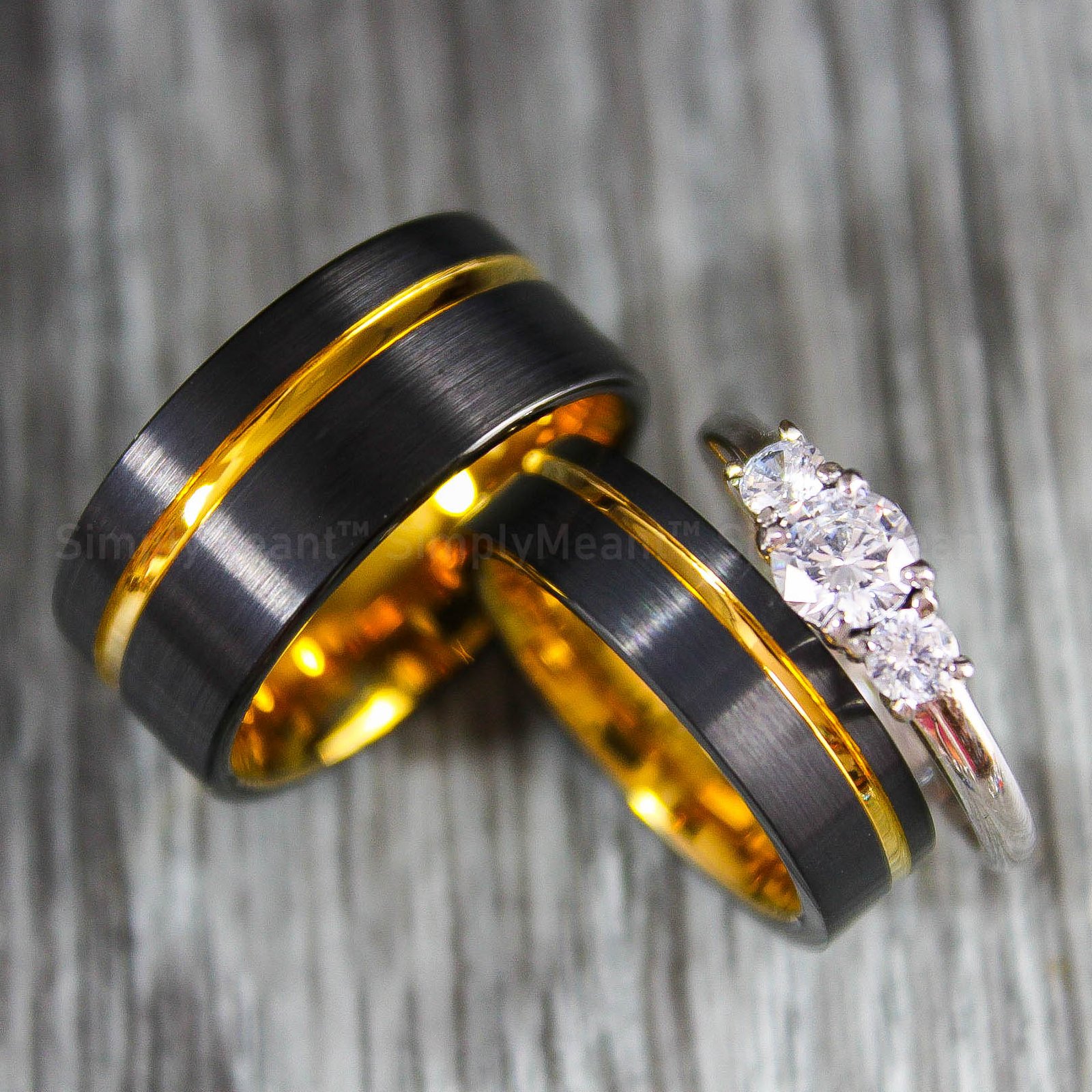 IMG_1631 Couple Rings, Black Wedding Bands, Matching Wedding Rings - Image 1