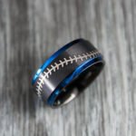 Baseball Ring, Baseball Jewelry, Baseball Stitch Wedding Band