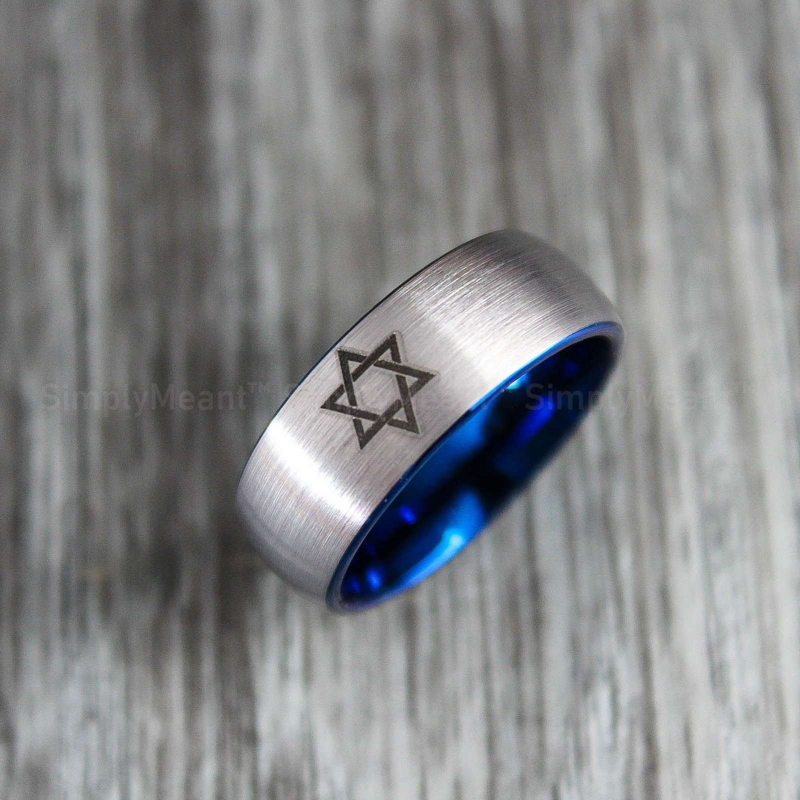 IMG_1648 Star of David Ring, Judaica Jewelry, Star of David Wedding Band - Image 1