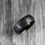 Couple Rings, Black Wedding Bands, Matching Wedding Rings, Hammered Rings - Image 4