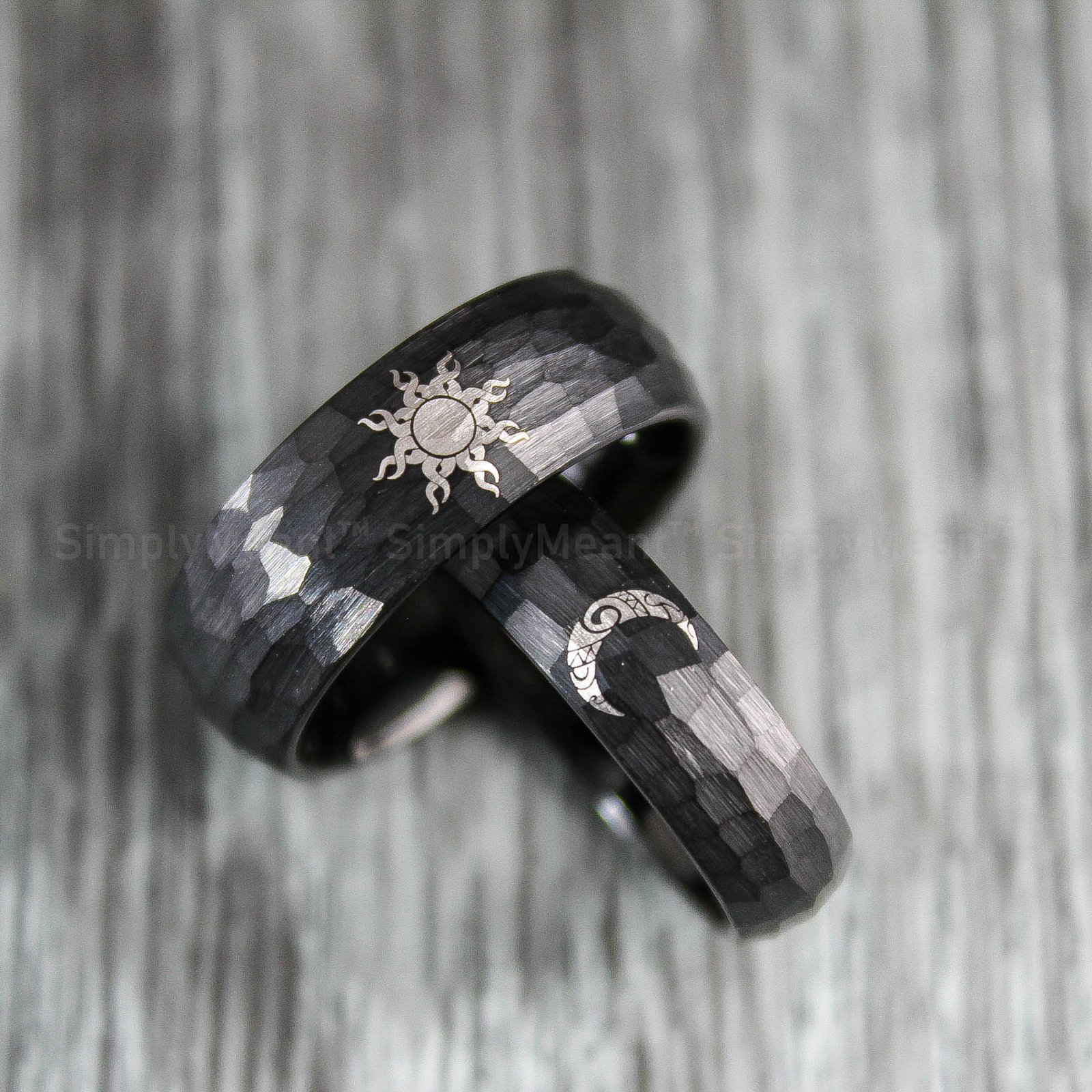 IMG_1666 Sun and Moon Rings, Sun and Moon Wedding Bands, Sun and Moon Jewelry, Couple Rings - Image 1