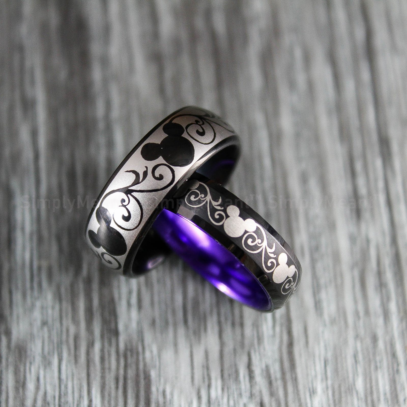 IMG_1715 Mickey Mouse Rings, Mickey Mouse Wedding Bands, Matching Couple Rings - Image 1