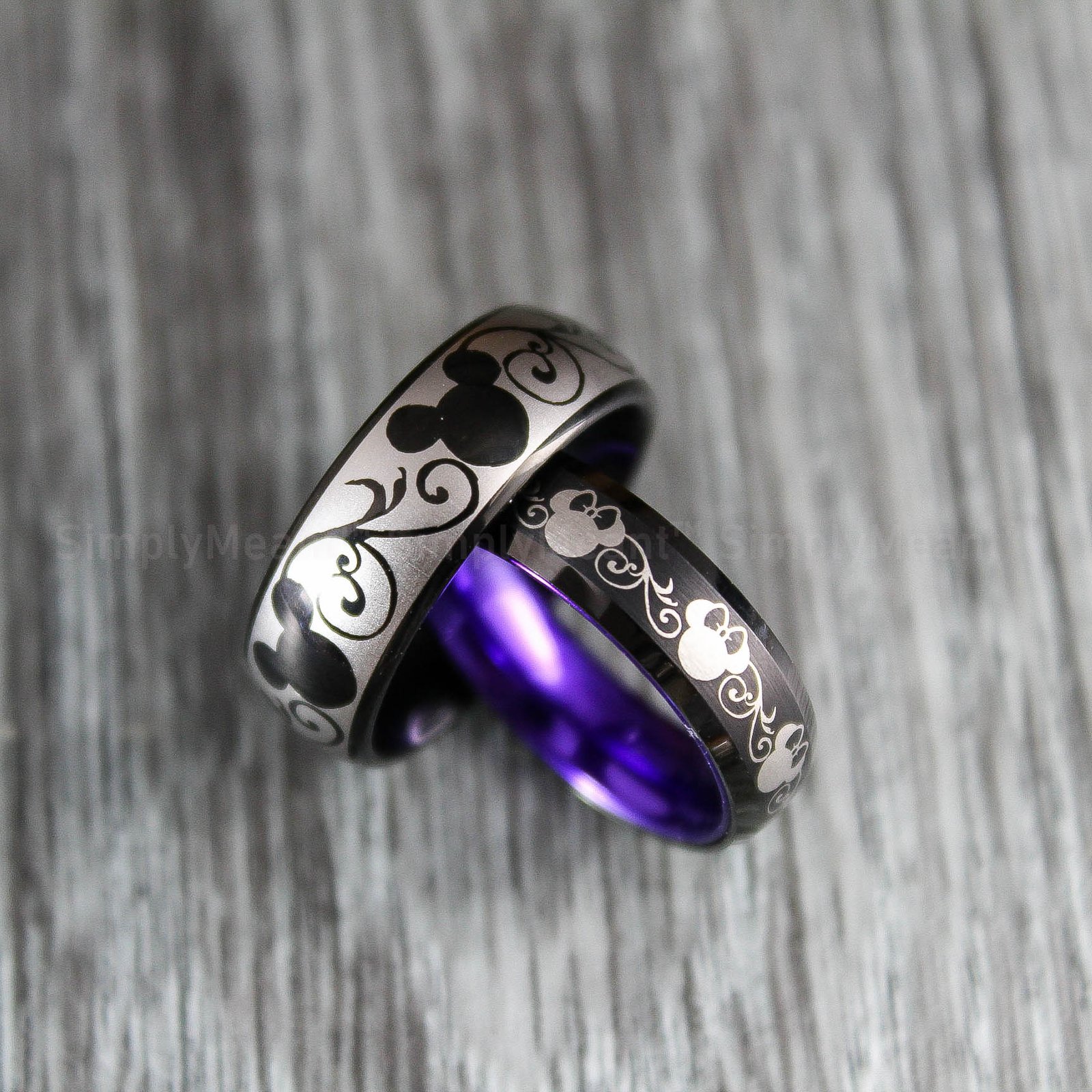 IMG_1719 Mickey Mouse Rings, Mickey Mouse Wedding Bands, Matching Couple Rings - Image 1