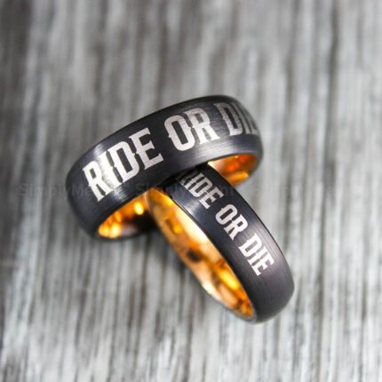 Ride or Die Rings, Ride or Die, Ride or Die Wedding Rings, Ride or Die Wedding Bands, Black Wedding Rings, Black Wedding Bands, Biker Rings