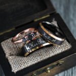 Her Buck His Doe Rings, Buck and Doe Rings, Buck and Doe Wedding Bands, Black Wedding Rings, Couple Rings