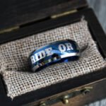 Ride or Die Rings, Blue Wedding Bands, Couple Ring Set, Matching Couple Rings - Image 3