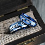 Ride or Die Rings, Blue Wedding Bands, Couple Ring Set, Matching Couple Rings - Image 4