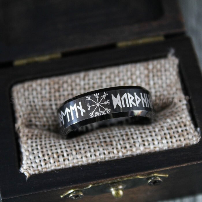 Runes Ring, Til Valhalla Ring, Til Valhalla Wedding Band, Nordic Runes ...