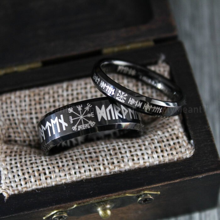 Runes Ring, Til Valhalla Ring, Til Valhalla Wedding Band, Nordic Runes ...