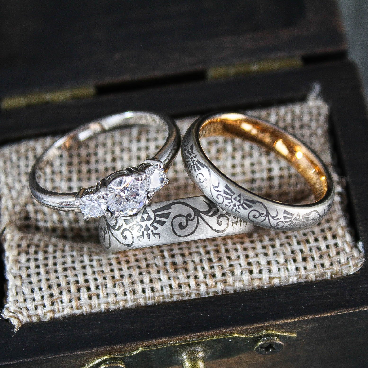 IMG_1804 Zelda Wedding Rings, Legend of Zelda Wedding Rings, Zelda Jewelry, Gamer Rings - Image 1
