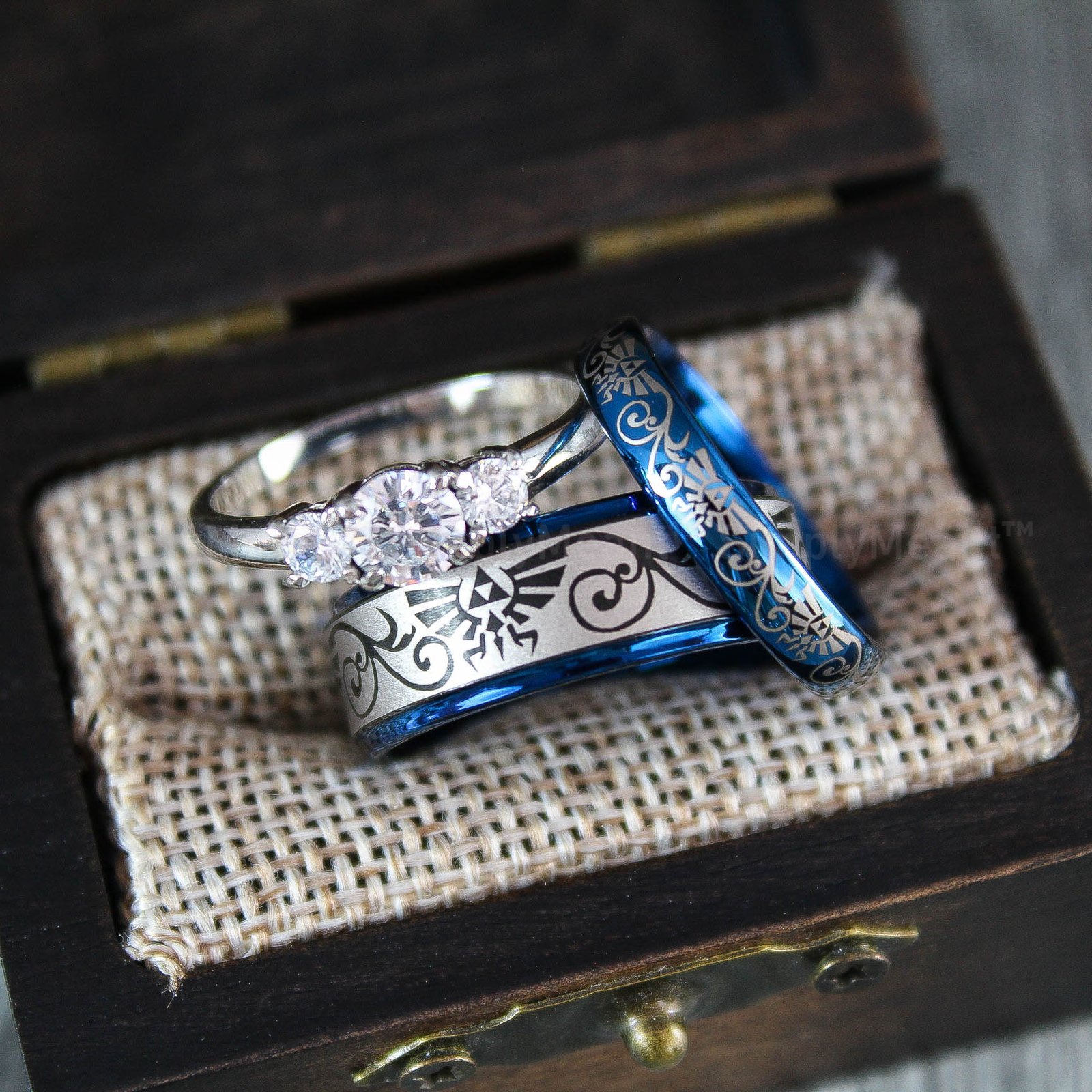 IMG_1821 Zelda Wedding Rings, Legend of Zelda Wedding Rings, Zelda Jewelry, Gamer Rings - Image 1