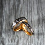 Forever and Always Rings, Black Wedding Bands, Couple Ring Set, Matching Couple Rings