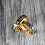 Forever and Always Rings, Black Wedding Bands, Couple Ring Set, Matching Couple Rings