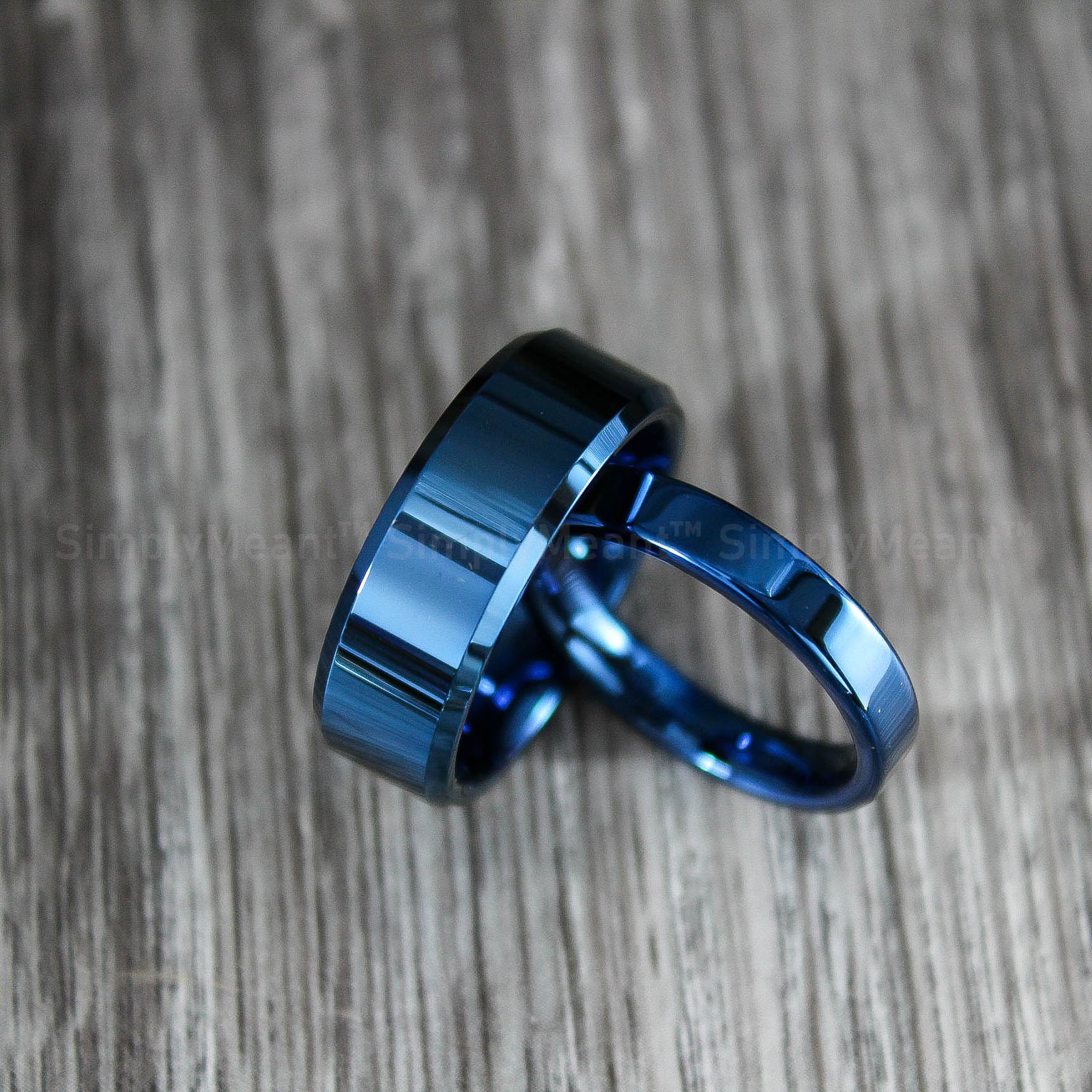 IMG_1846 Blue Wedding Rings, Couple Wedding Bands, Couple Ring Set, Blue Wedding Bands - Image 1