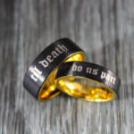Til Death Do Us Part Rings, Black Wedding Bands, Couple Ring Set, Matching Couple Rings
