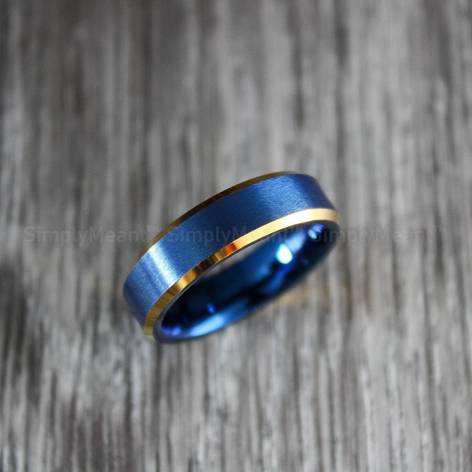 IMG_1874 Blue Wedding Band, Blue Wedding Ring, Blue Tungsten Wedding Band - Image 1