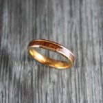 Wood Ring, Wood Wedding Band, 4mm Rose Gold Tungsten Wedding Band, Wood Wedding Ring